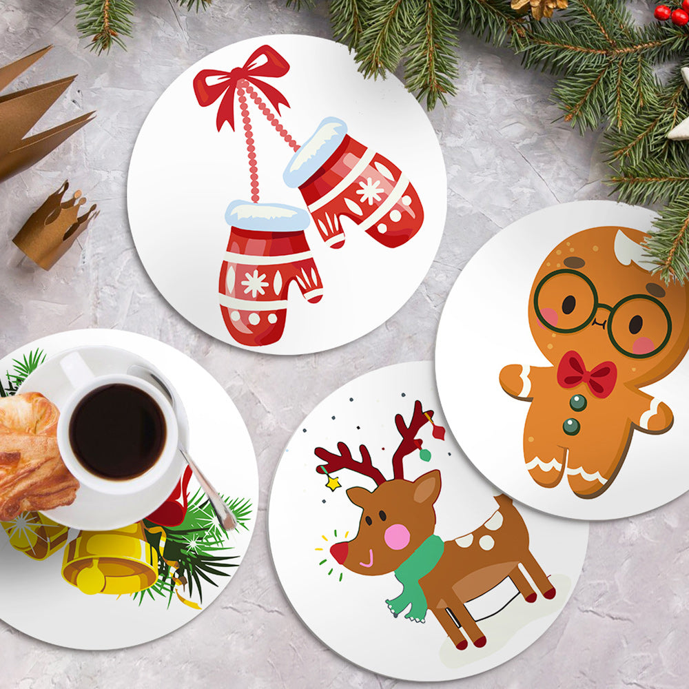 Guantes y Campanas de Navidad 4 Salvamanteles Pintar por Números