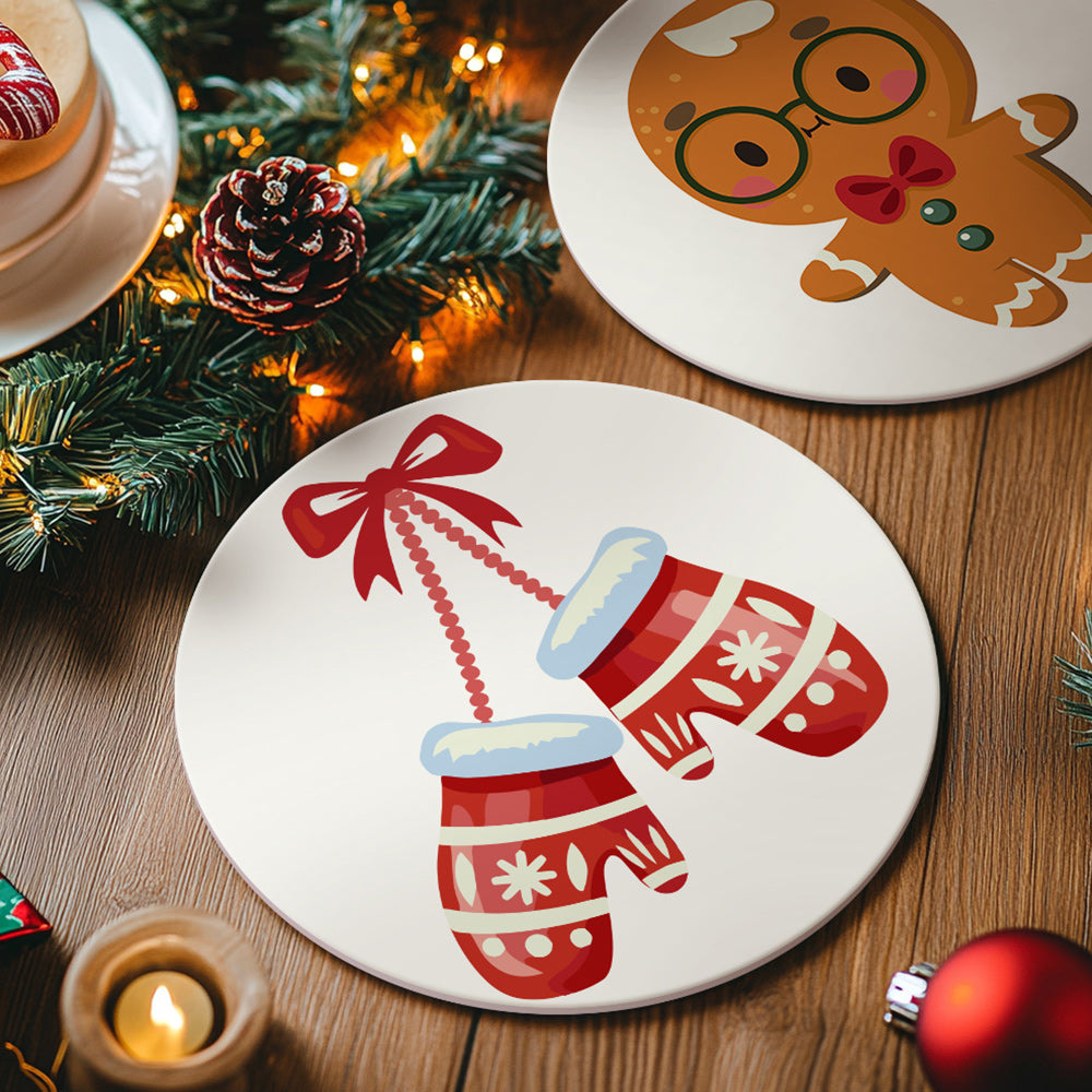 Guantes y Campanas de Navidad 4 Salvamanteles Pintar por Números