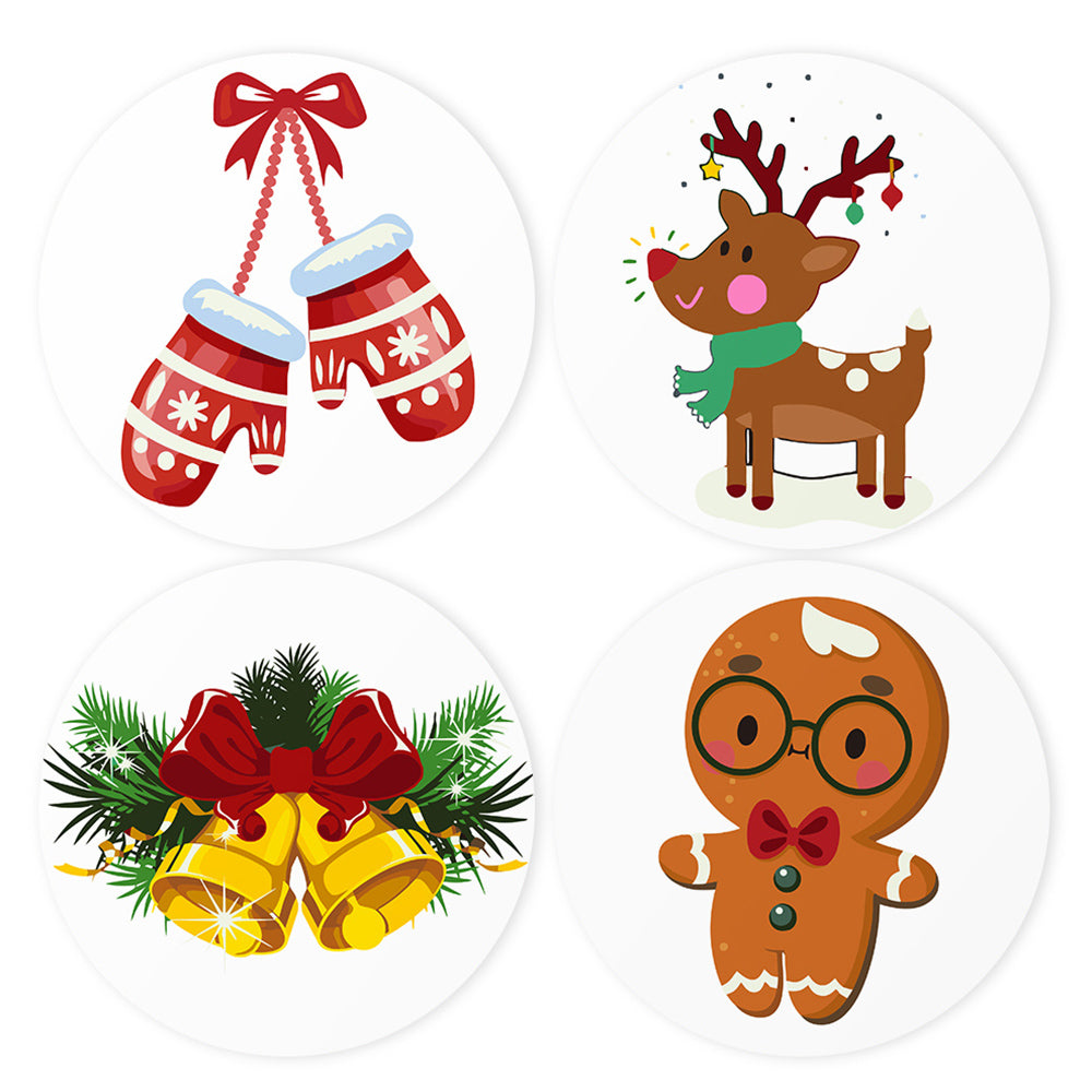 Guantes y Campanas de Navidad 4 Salvamanteles Pintar por Números