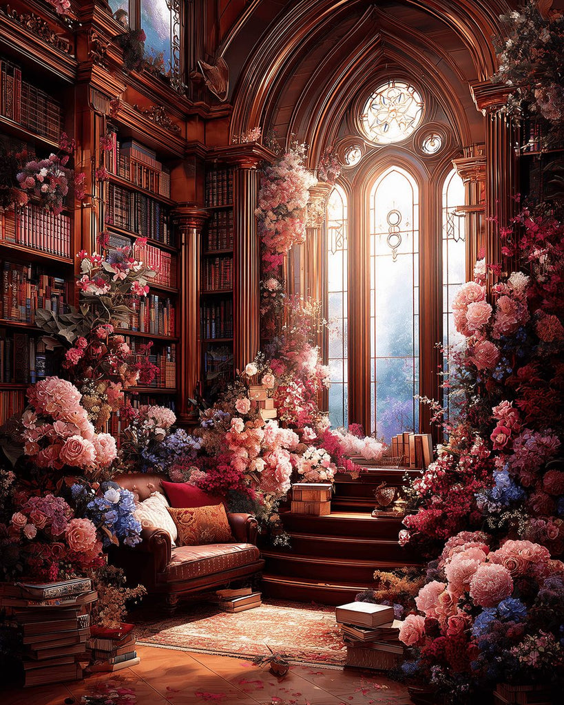 Habitación Hermosa Llena de Flores Pintar por Números