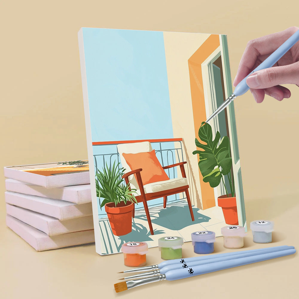 Habitaciones con Ventanas 6 Partes Mini Pintar por Números
