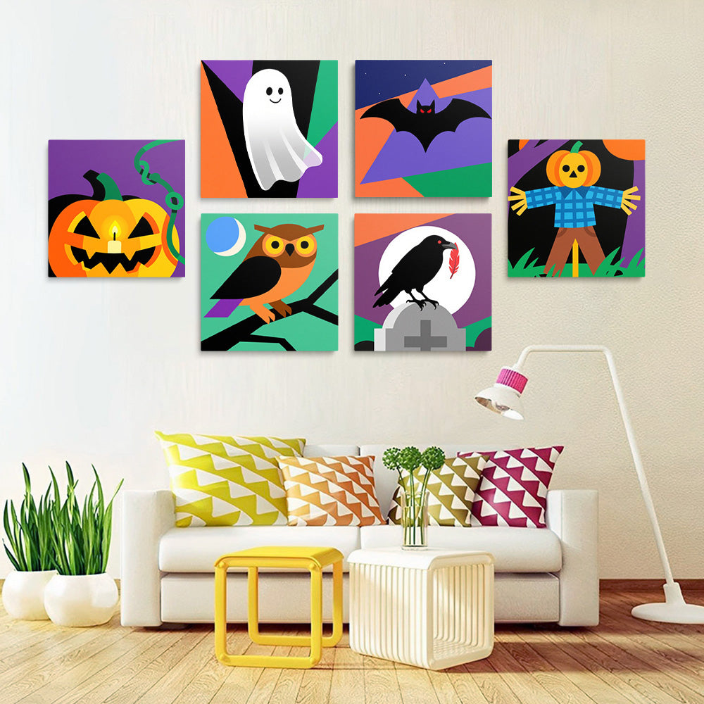 Halloween de Dibujos Animados 6 Partes Mini Pintar por Números