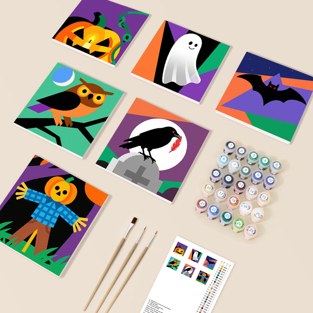 Halloween de Dibujos Animados 6 Partes Mini Pintar por Números