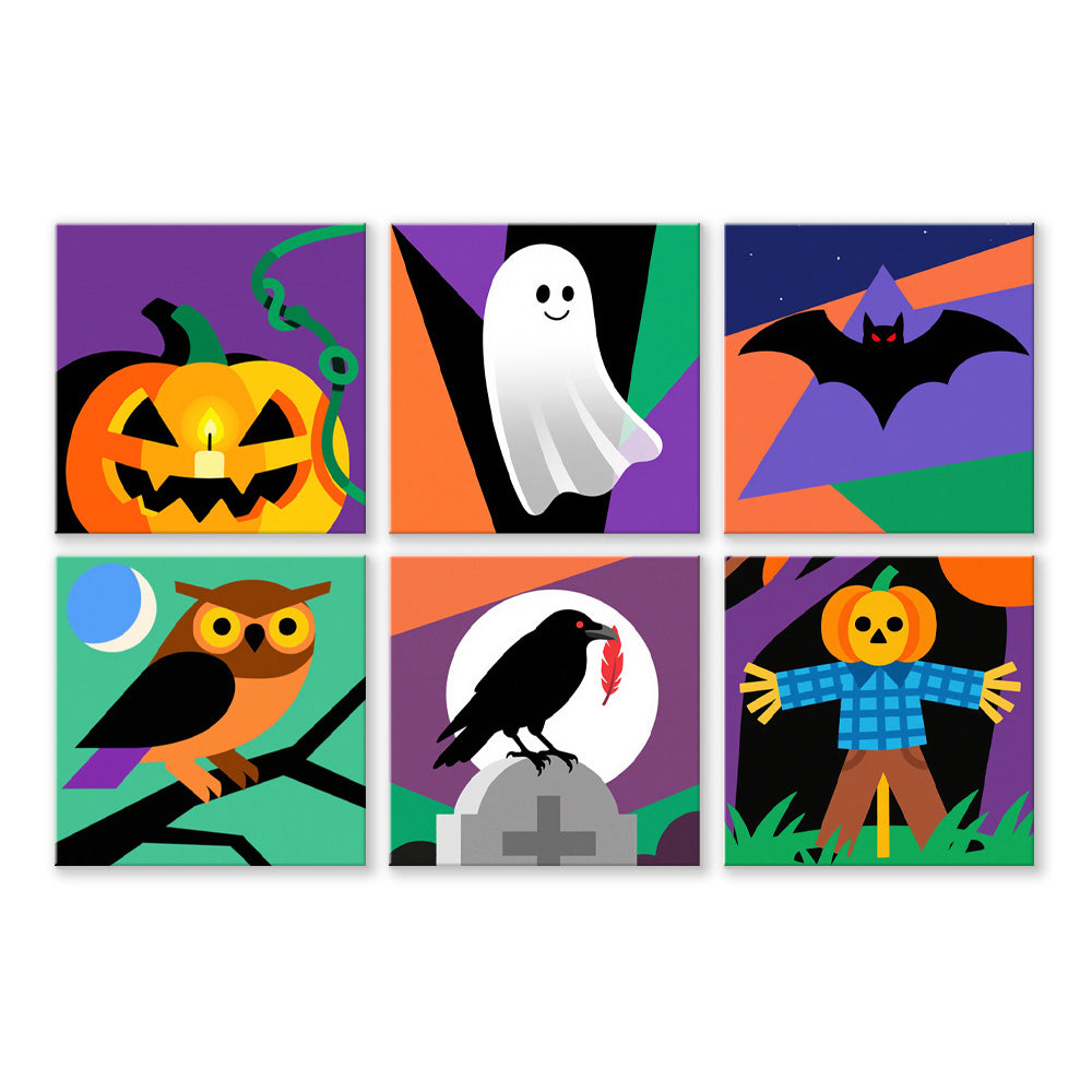 Halloween de Dibujos Animados 6 Partes Mini Pintar por Números