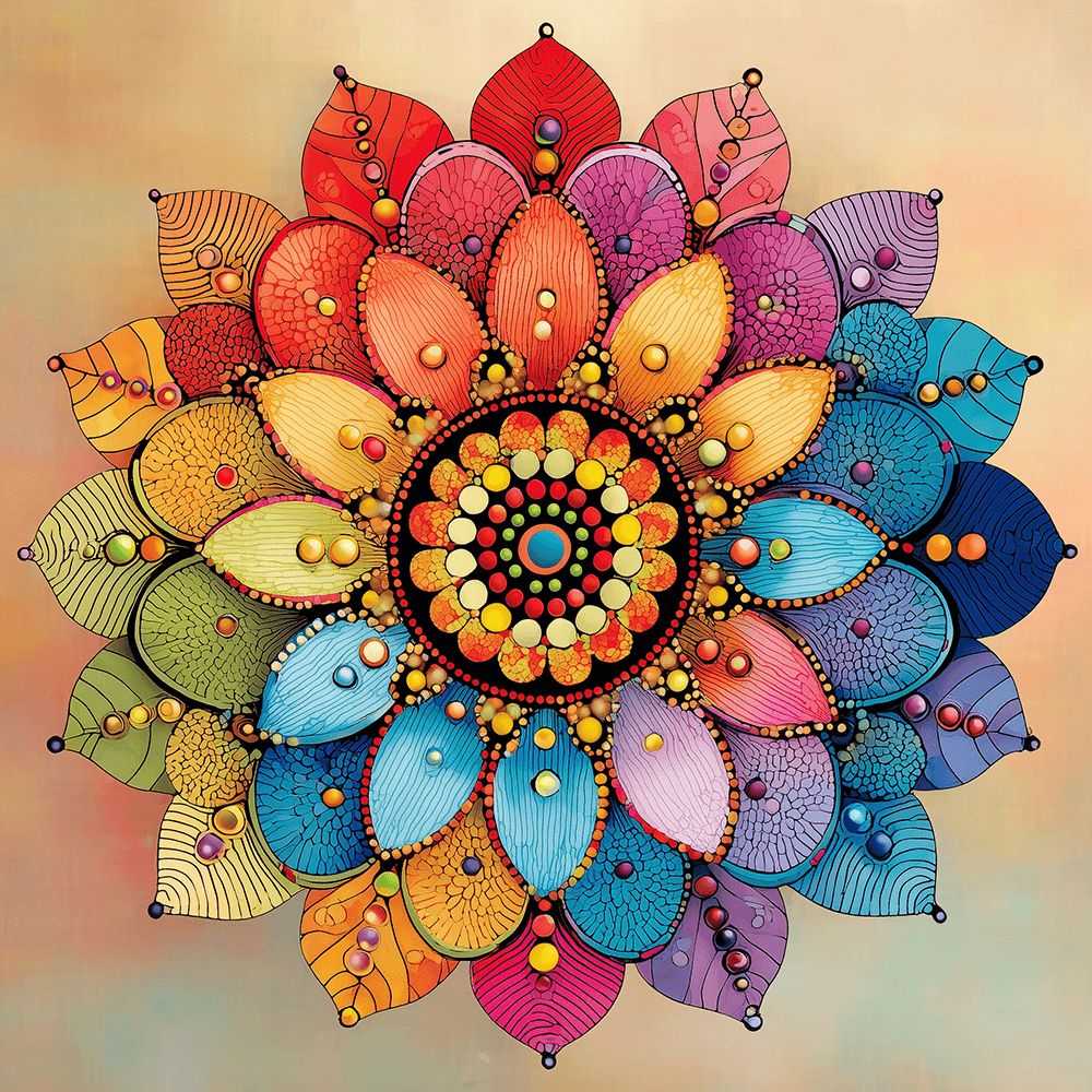 Hermoso Mandala Colorido Pintar por Números