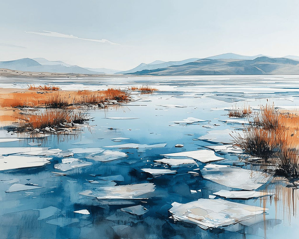 Hielo Flotante en Lago Nevado Pintar por Números