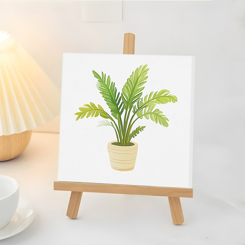 Hojas de Planta en Maceta Mini Pintar por Números
