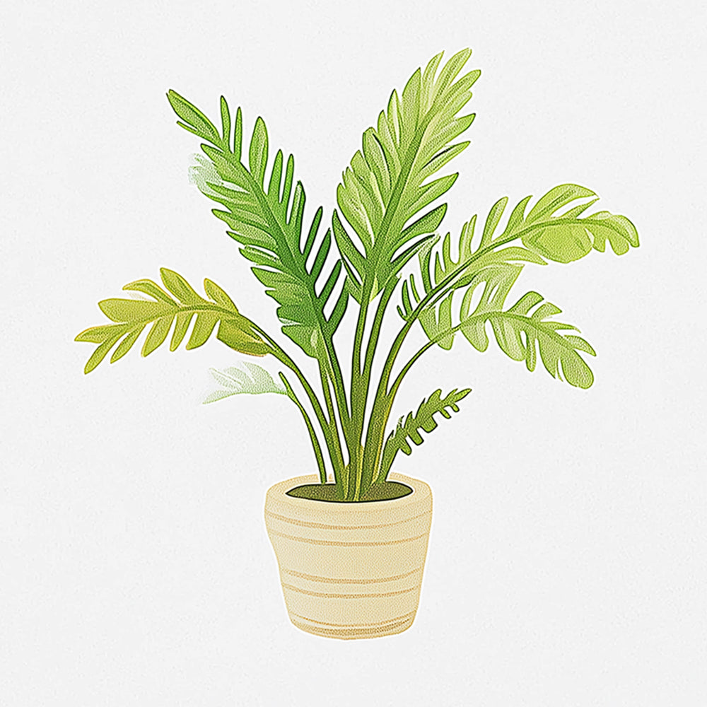 Hojas de Planta en Maceta Mini Pintar por Números