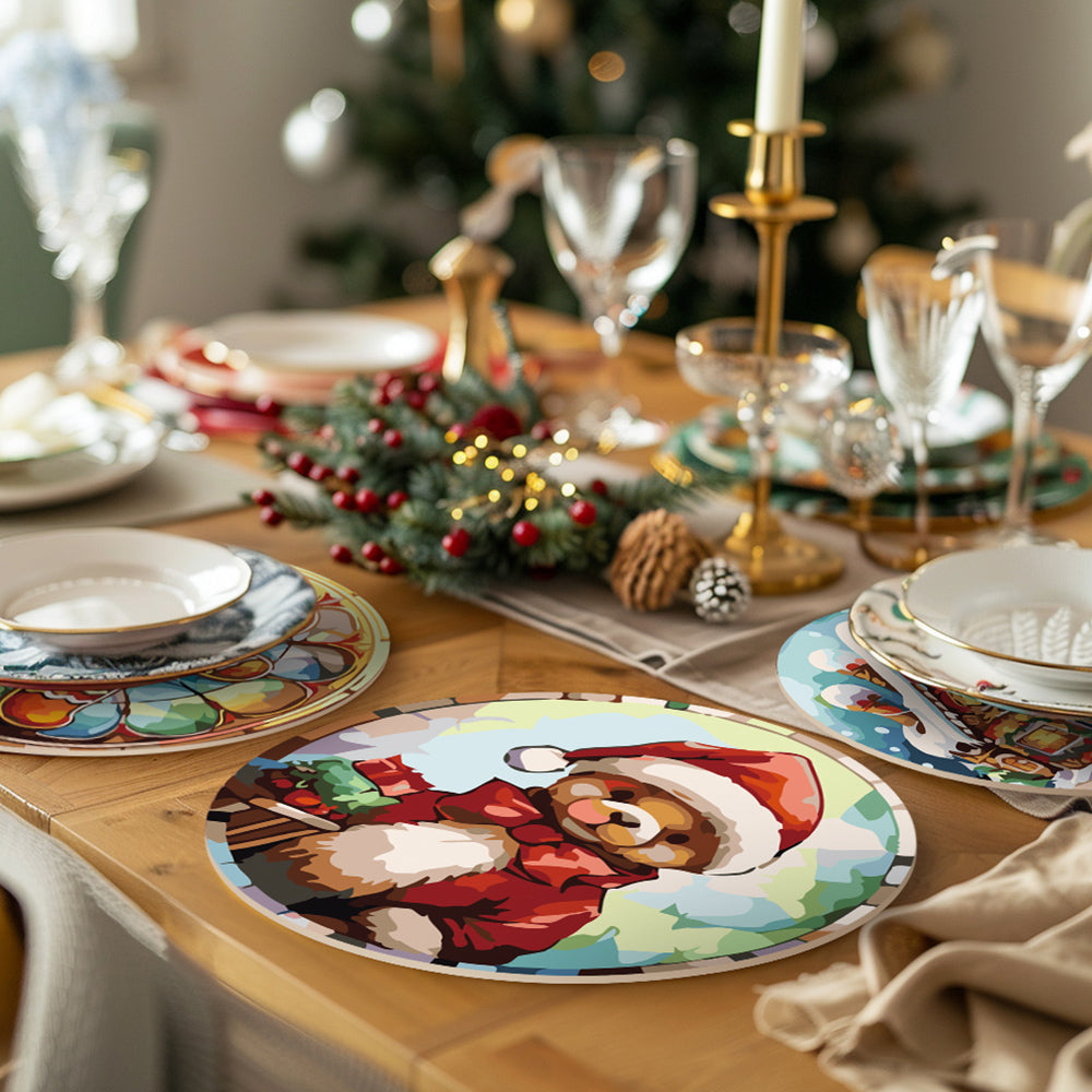 Hombre de Jengibre de Navidad 6 Salvamanteles Pintar por Números