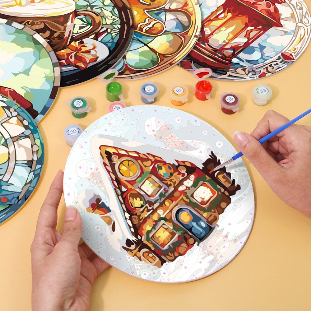 Hombre de Jengibre de Navidad 6 Salvamanteles Pintar por Números