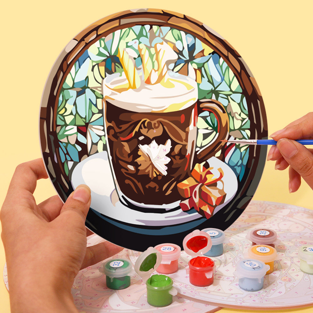 Hombre de Jengibre de Navidad 6 Salvamanteles Pintar por Números