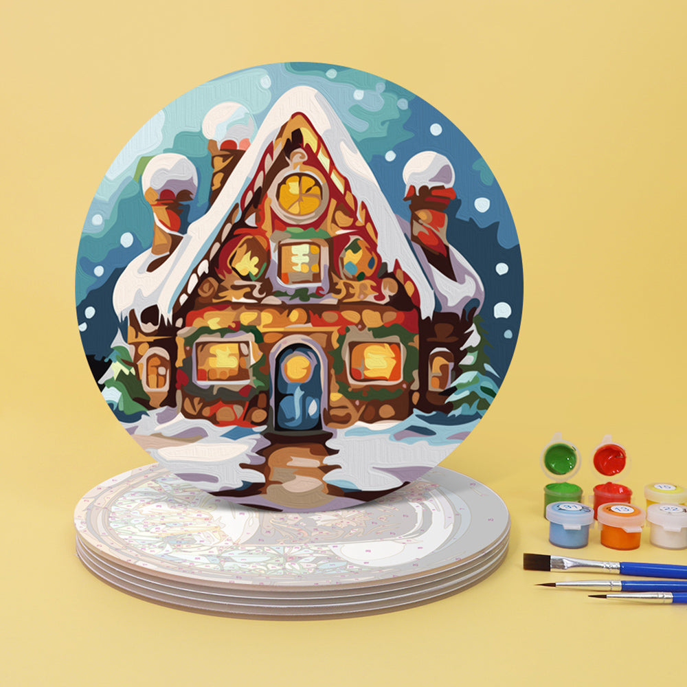Hombre de Jengibre de Navidad 6 Salvamanteles Pintar por Números