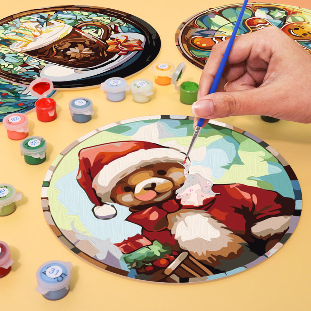 Hombre de Jengibre de Navidad 6 Salvamanteles Pintar por Números