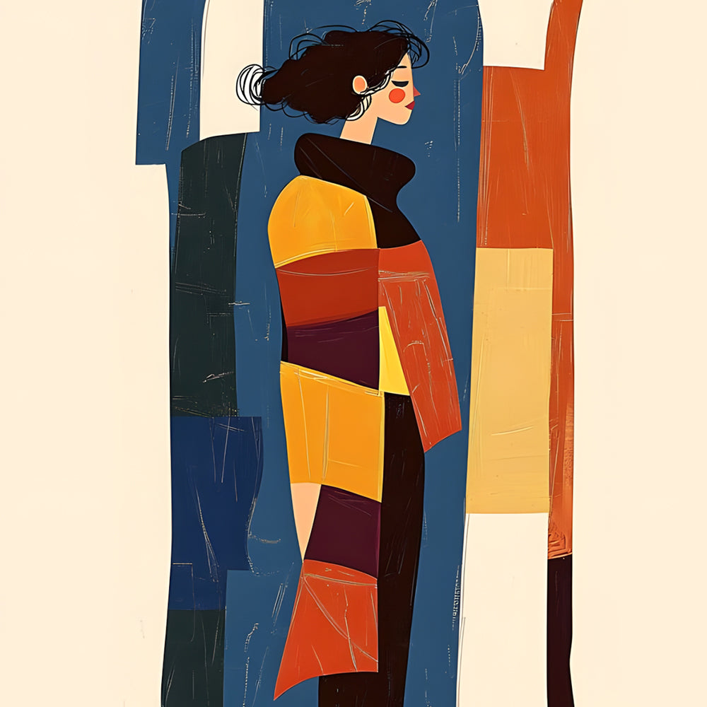 Ilustración Moderna de Mujer Joven Pintar por Números