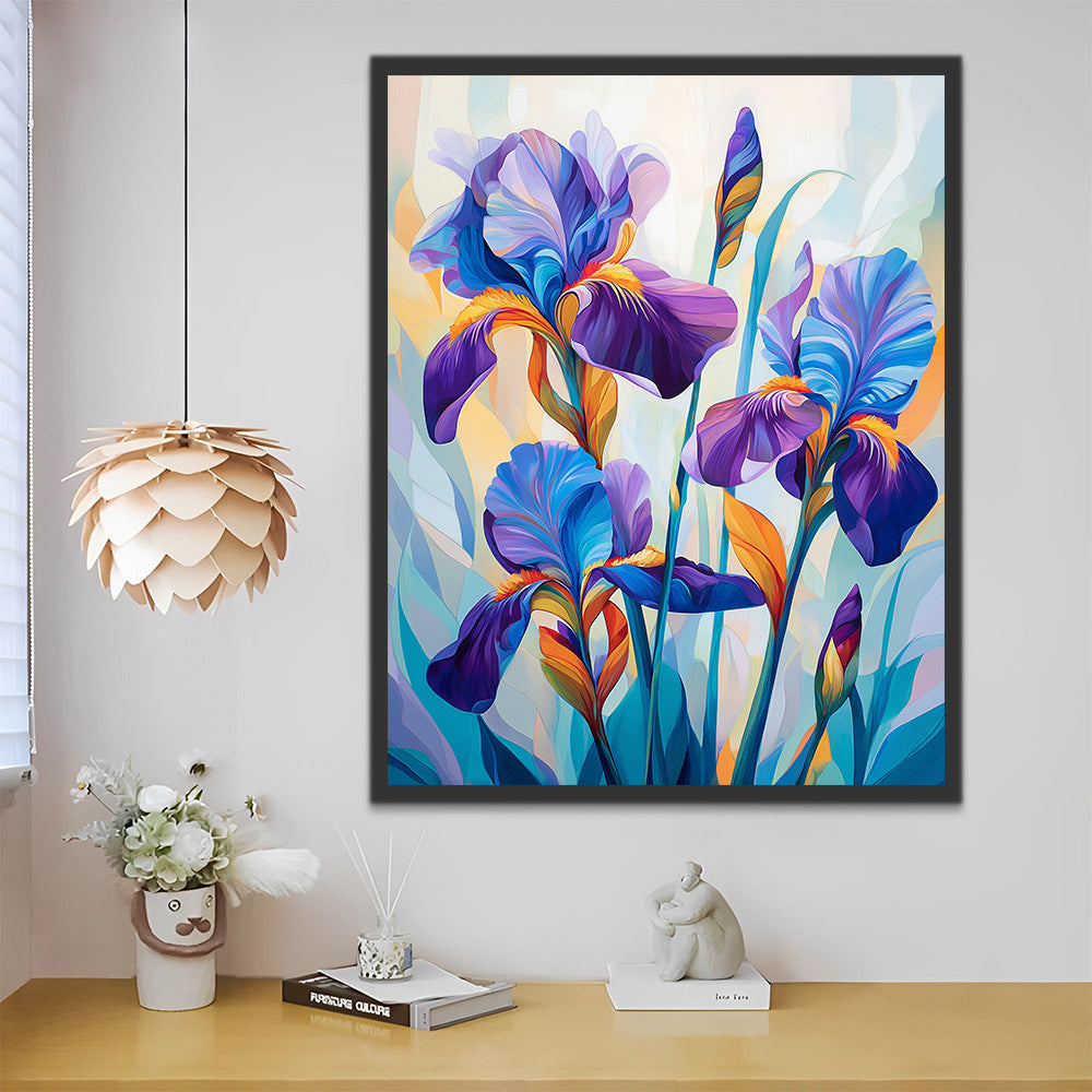 Iris Azul y Morada Pintar por Números