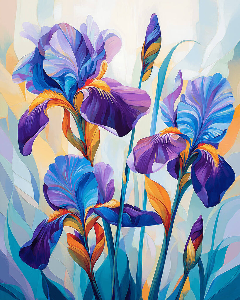 Iris Azul y Morada Pintar por Números