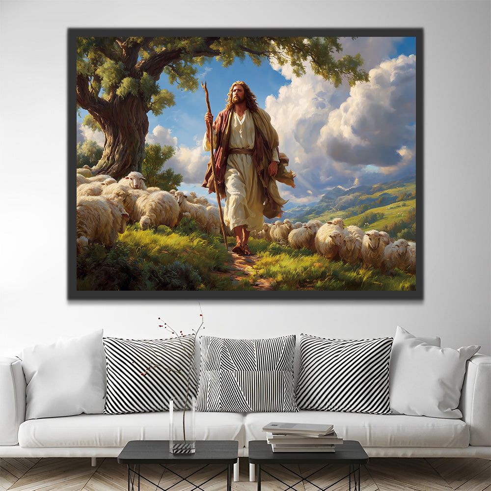 Jesús entre las Ovejas Pintar por Números