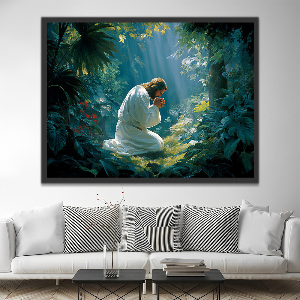 Jesús Orando en el Bosque Pintar por Números