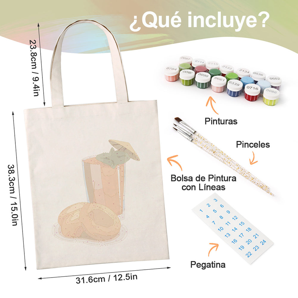 Jugo de Fruta Fresca Bolsa de Lienzo Pintar por Números