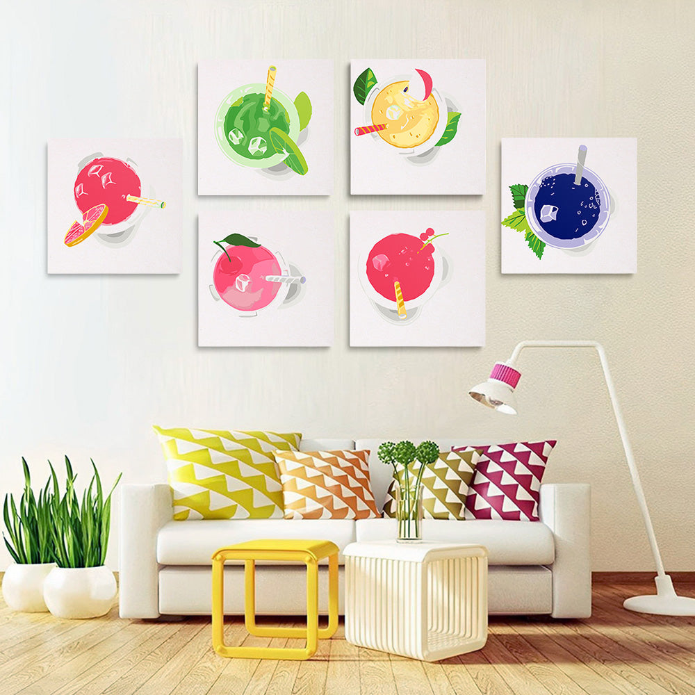 Jugo de Fruta Helado 6 Partes Mini Pintar por Números