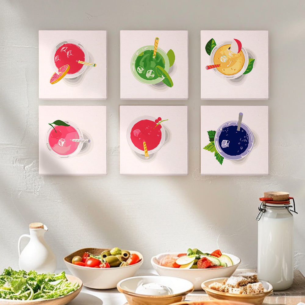 Jugo de Fruta Helado 6 Partes Mini Pintar por Números