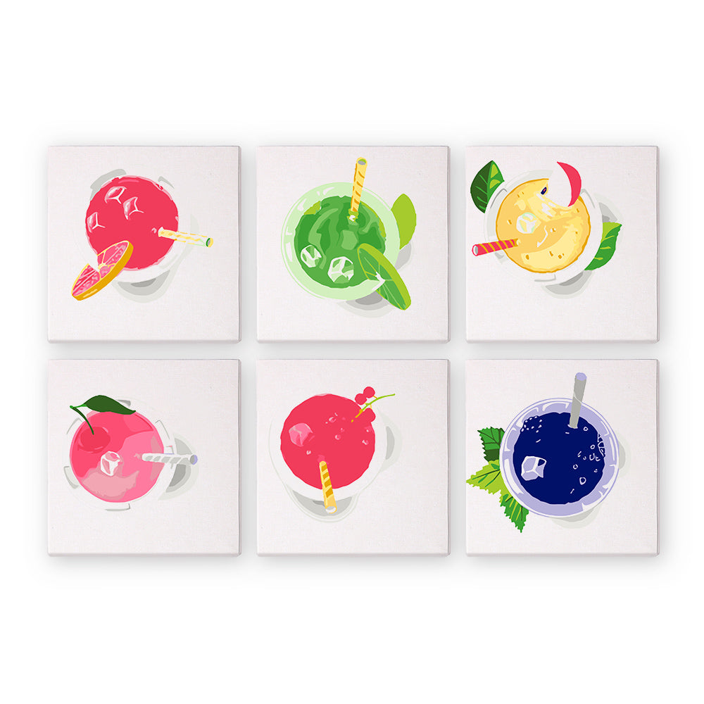 Jugo de Fruta Helado 6 Partes Mini Pintar por Números