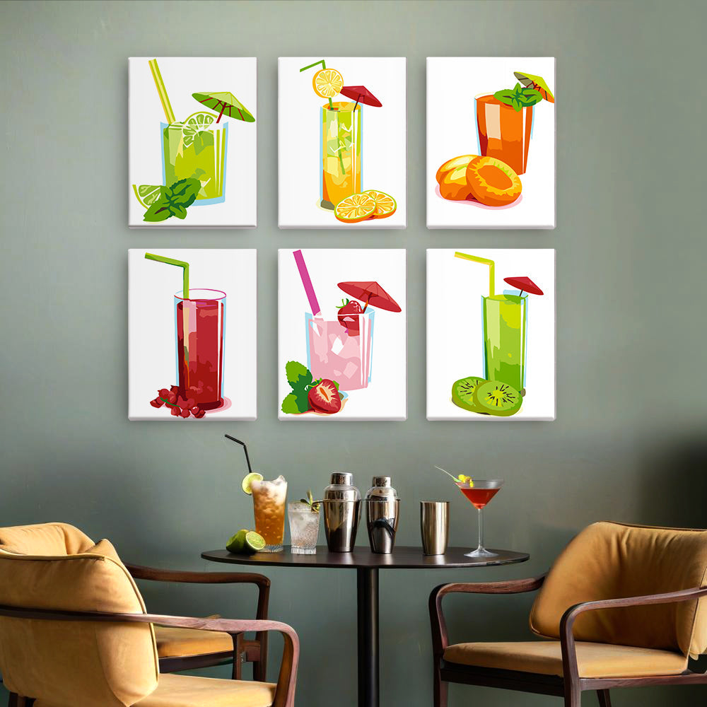 Jugo de Frutas Frescas 6 Partes Mini Pintar por Números