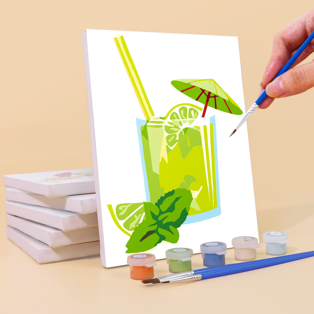 Jugo de Frutas Frescas 6 Partes Mini Pintar por Números