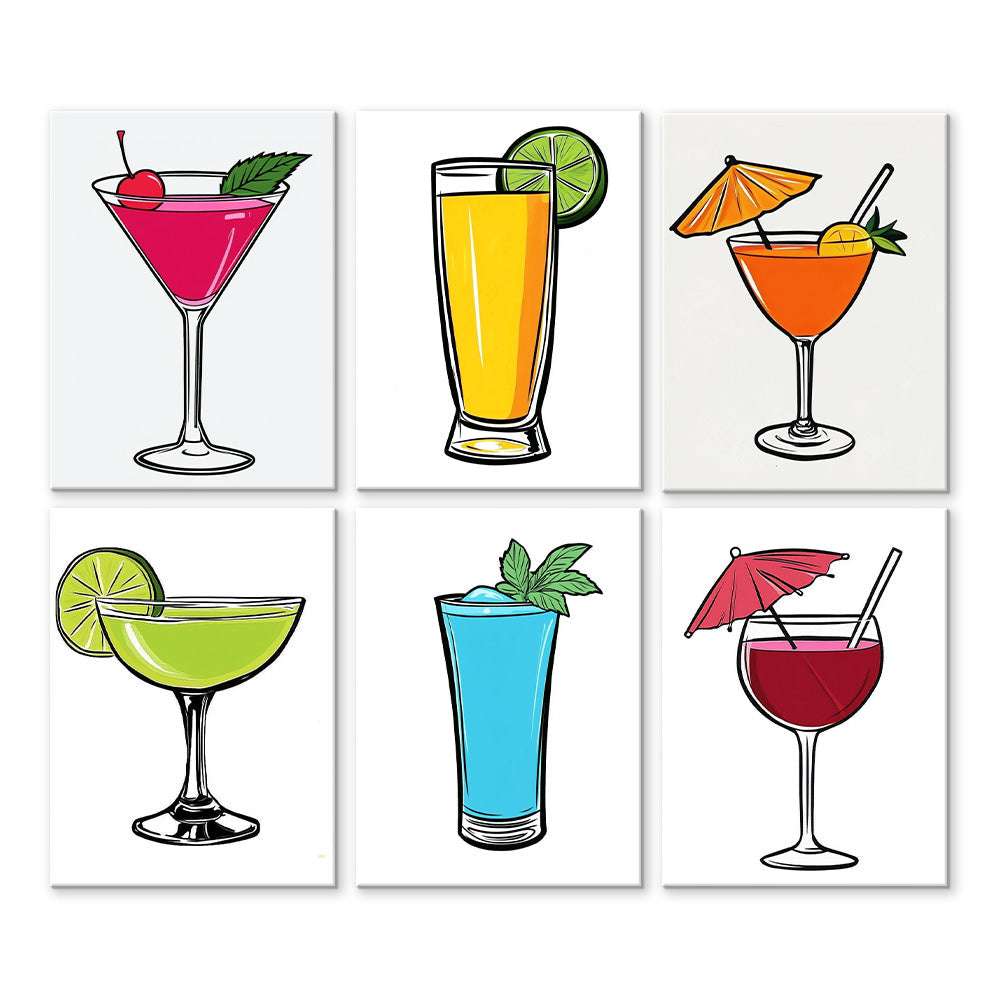Jugo Delicioso 6 Partes Mini Pintar por Números