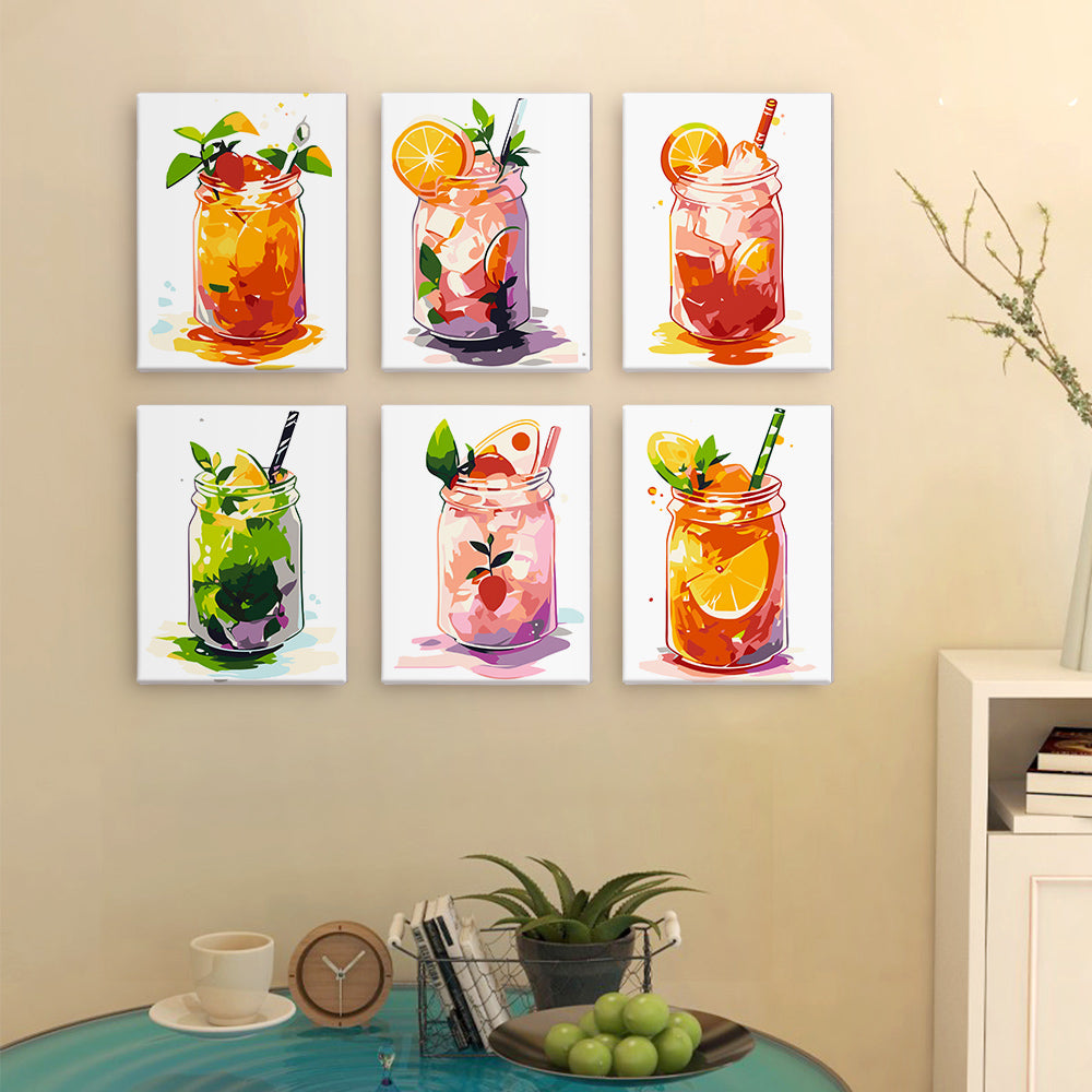 Jugo Enlatado Refrigerado 6 Partes Mini Pintar por Números