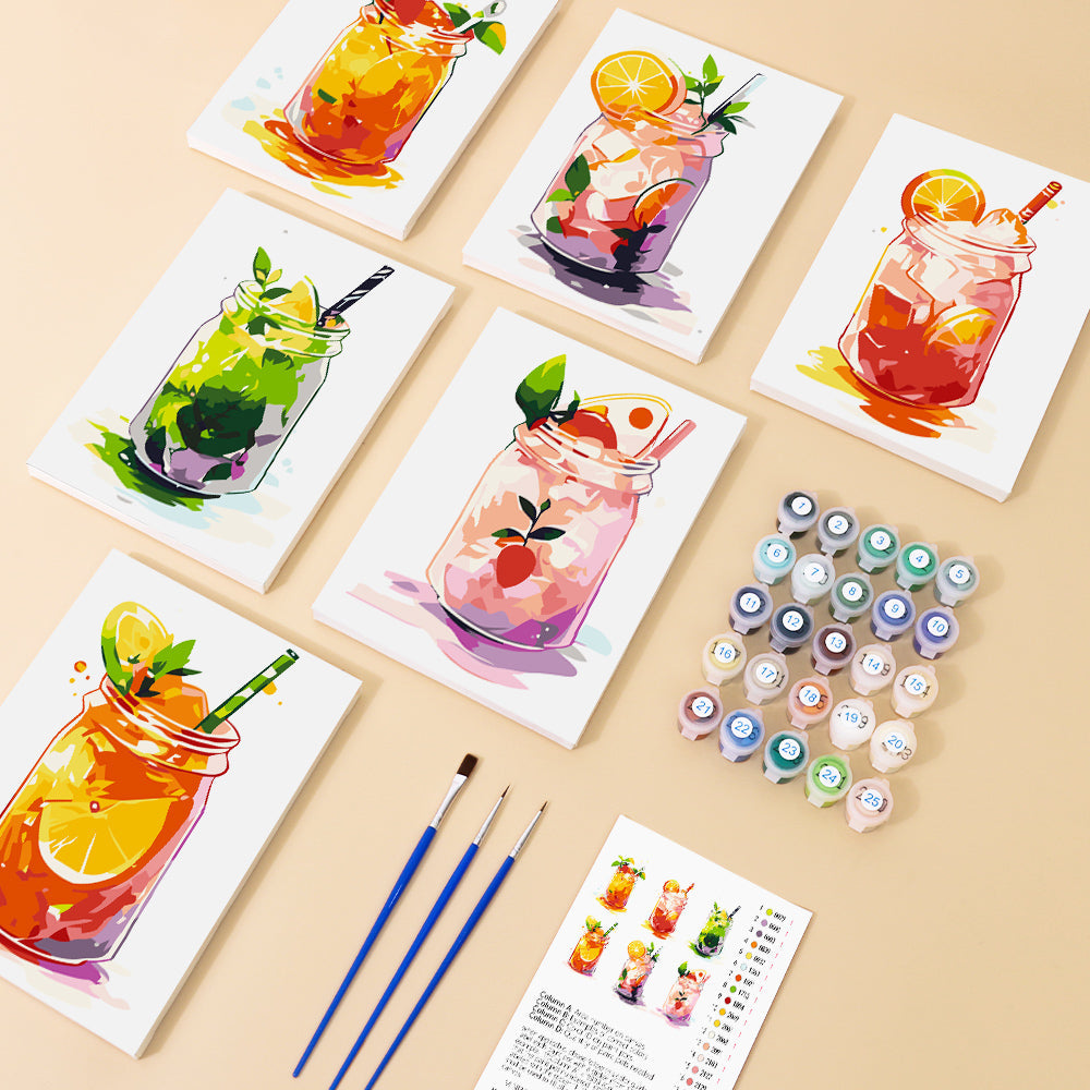 Jugo Enlatado Refrigerado 6 Partes Mini Pintar por Números