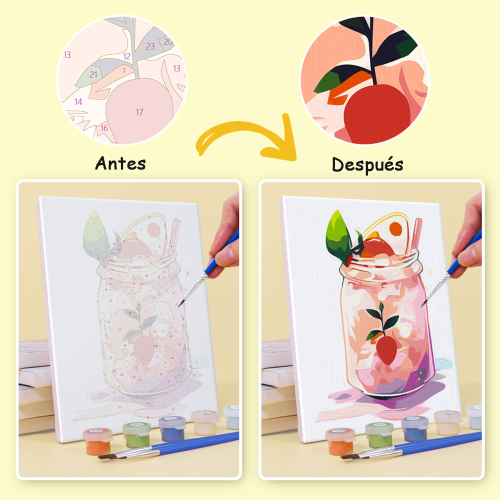 Jugo Enlatado Refrigerado 6 Partes Mini Pintar por Números