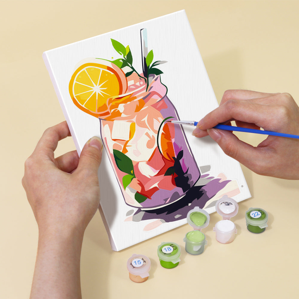 Jugo Enlatado Refrigerado 6 Partes Mini Pintar por Números