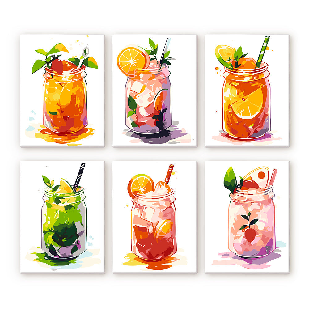 Jugo Enlatado Refrigerado 6 Partes Mini Pintar por Números