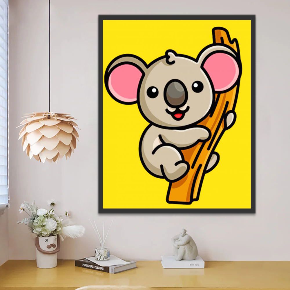 Koala Lindo en la Rama de Árbol Pintar por Números Niños