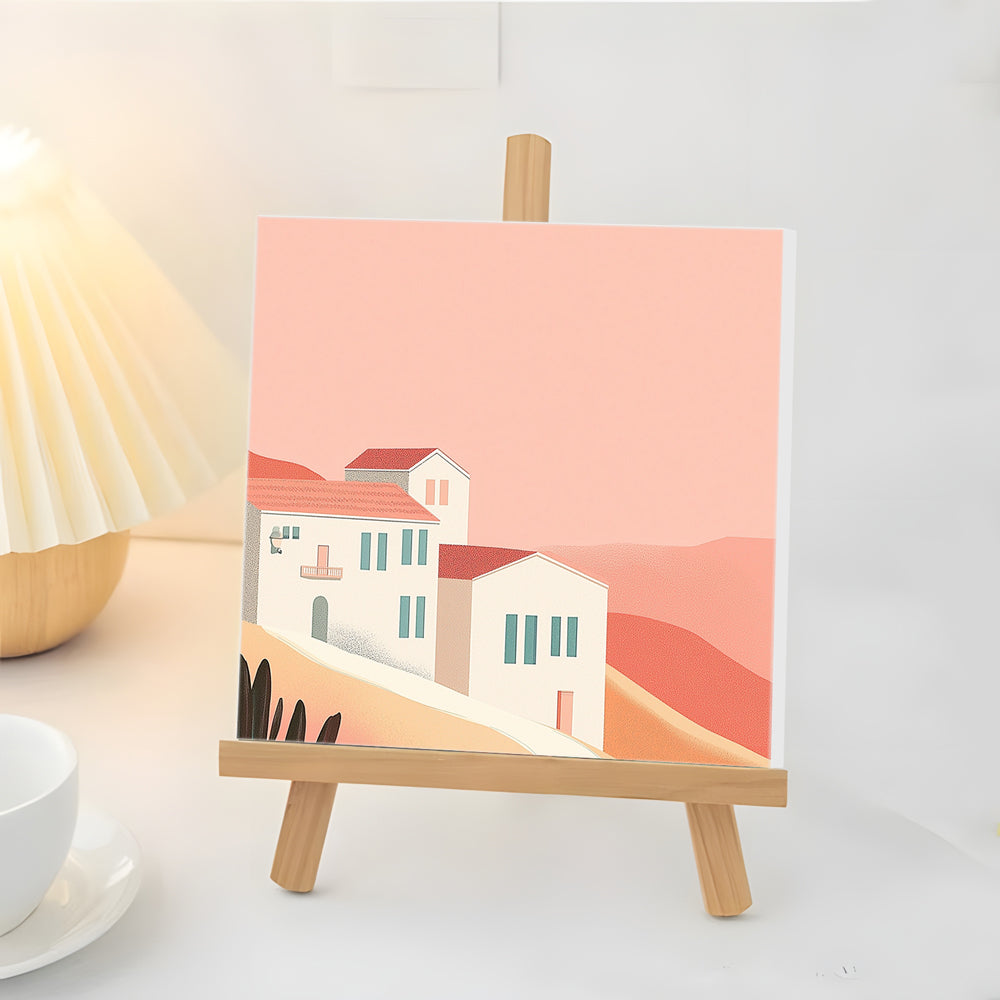 La Casa Blanca en Desierto Mini Pintar por Números