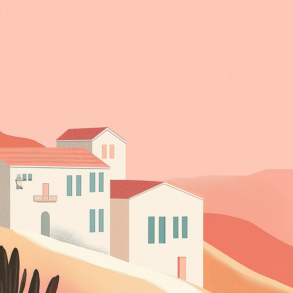 La Casa Blanca en Desierto Mini Pintar por Números