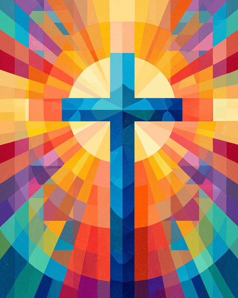 La Cruz con Luz Colorida Pintar por Números