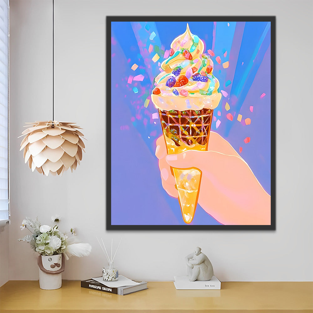 La Mano Sosteniendo un Helado Delicioso Pintar por Números