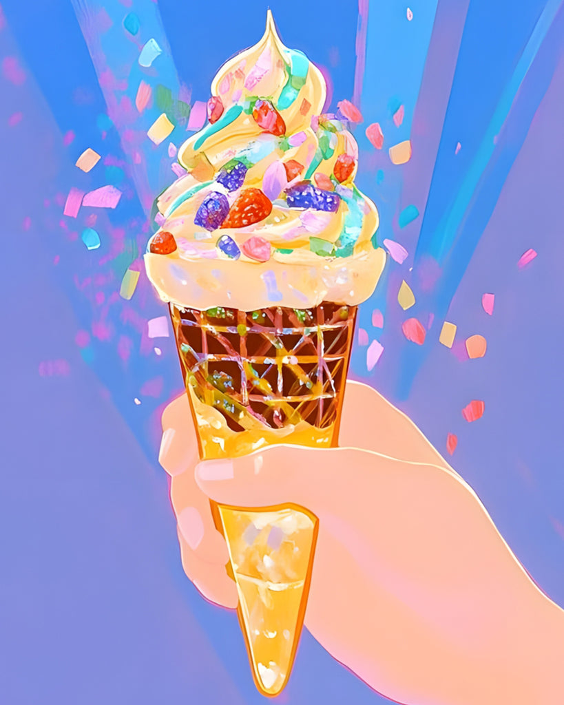 La Mano Sosteniendo un Helado Delicioso Pintar por Números