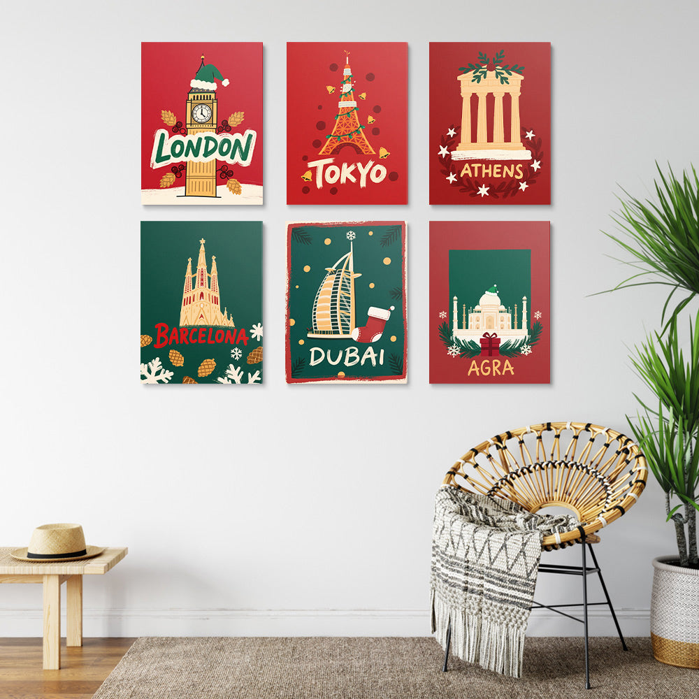 La Navidad en los Países Desarrollados 6 Partes Mini Pintar por Números