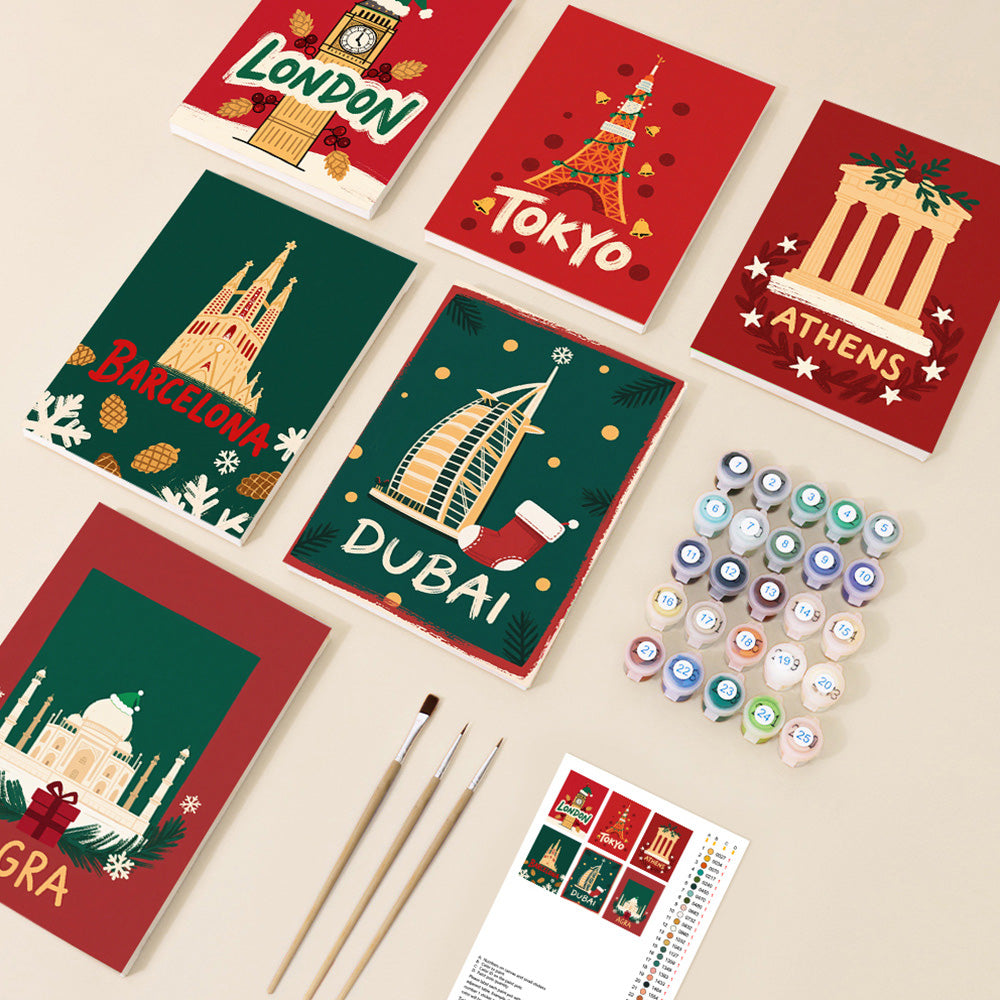 La Navidad en los Países Desarrollados 6 Partes Mini Pintar por Números