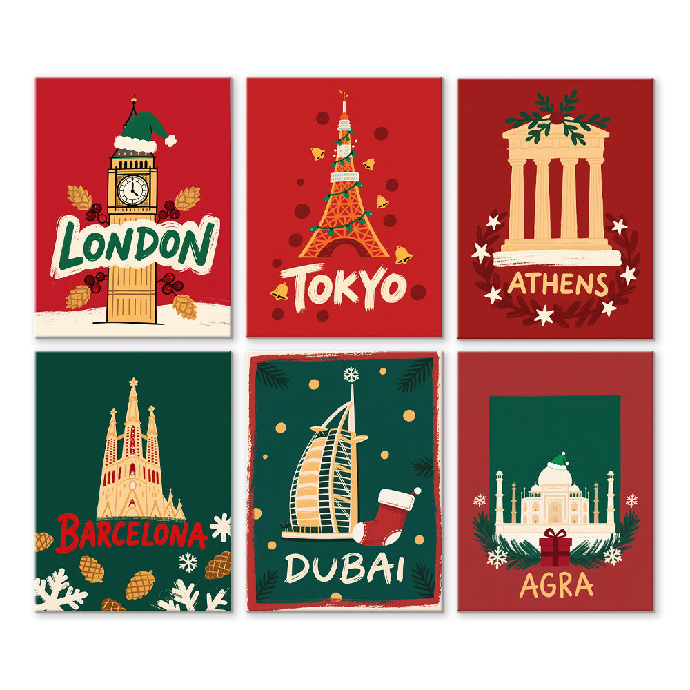 La Navidad en los Países Desarrollados 6 Partes Mini Pintar por Números