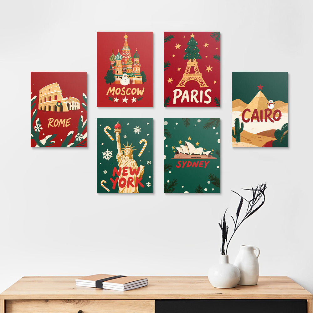 La Navidad en los Países Occidentales 6 Partes Mini Pintar por Números
