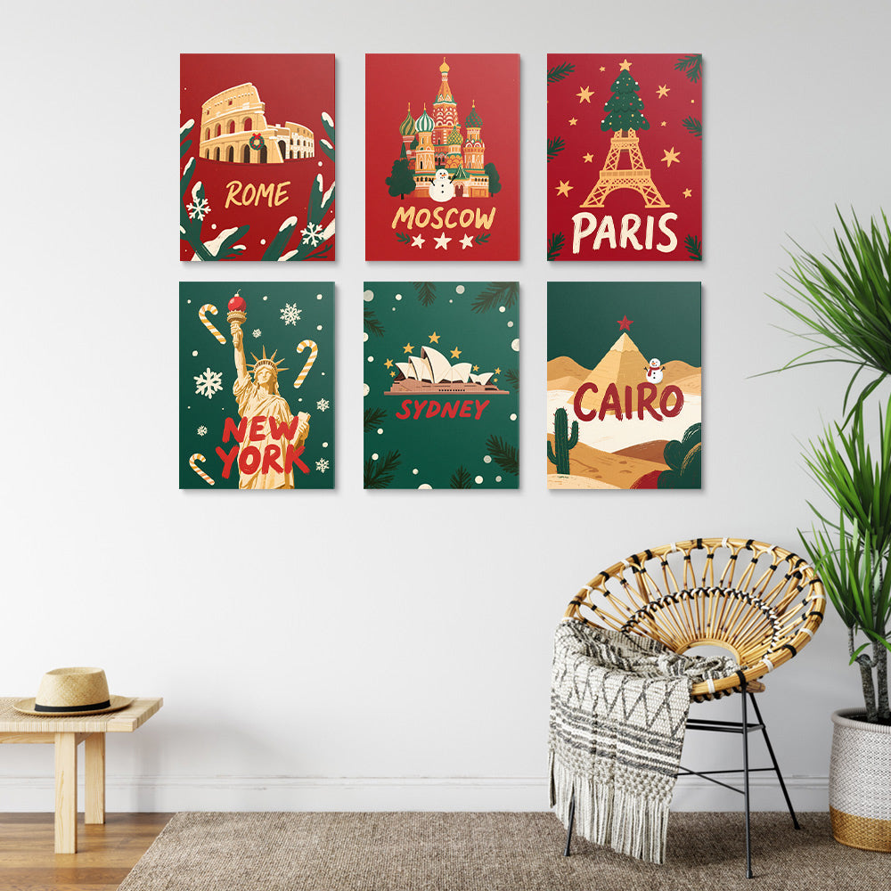 La Navidad en los Países Occidentales 6 Partes Mini Pintar por Números