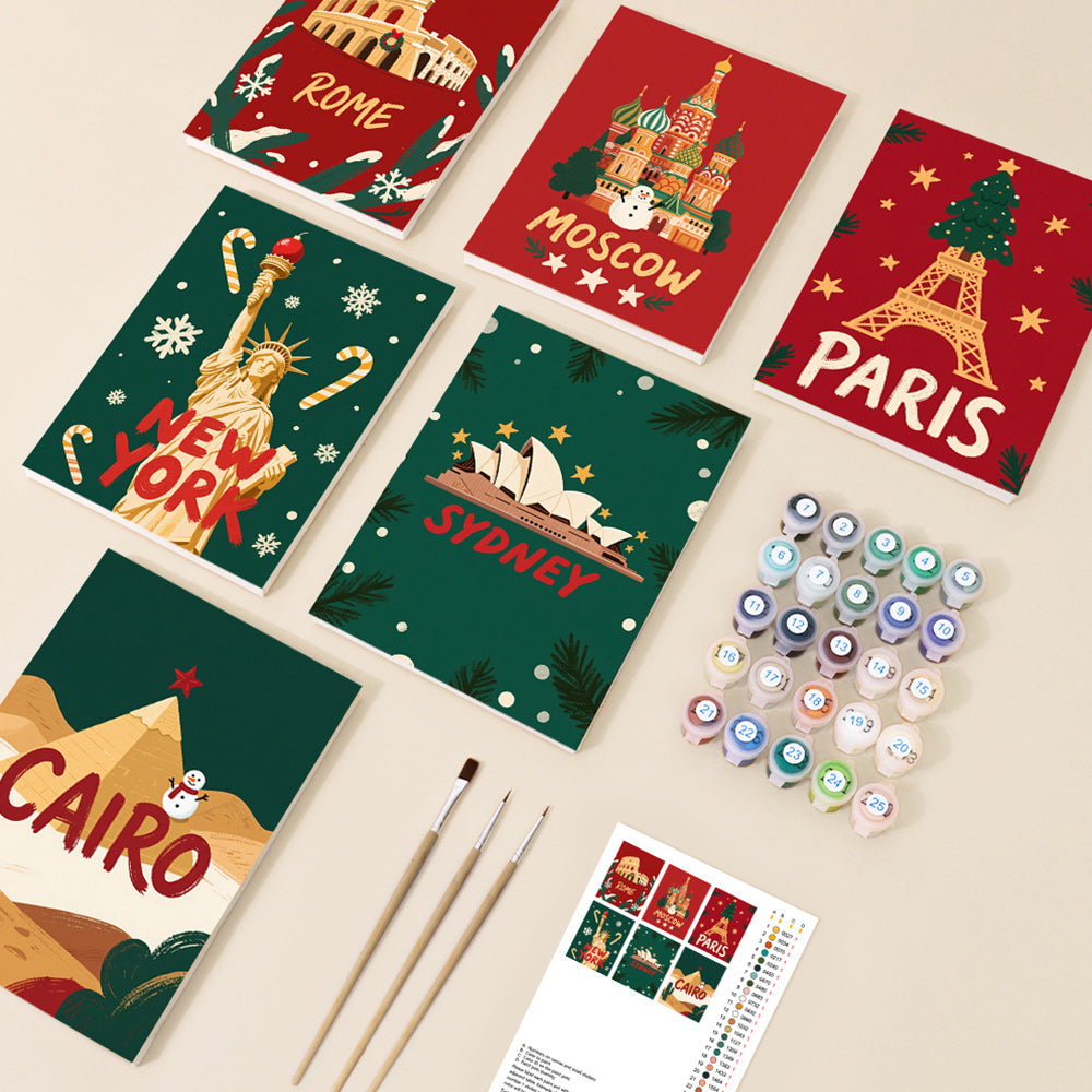 La Navidad en los Países Occidentales 6 Partes Mini Pintar por Números