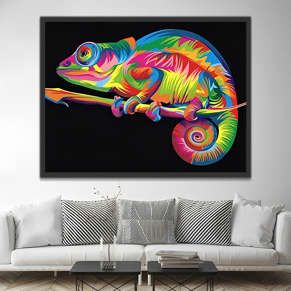 Lagarto Arbóreo de Colores Brillantes Pintar por Números