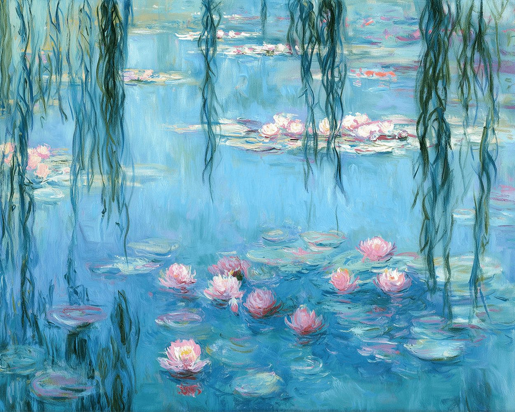 Lago de Loto bajo Sauce Llorón Pintar por Números