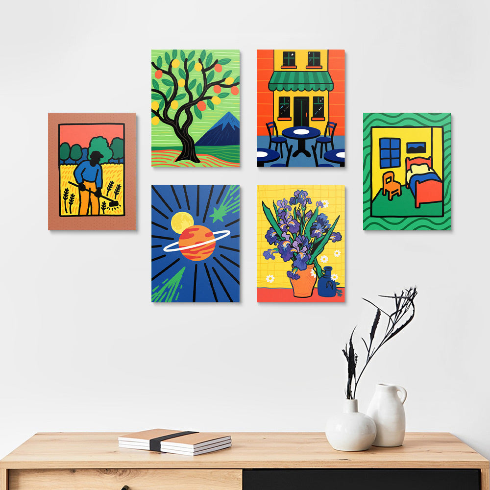 Las Obras Clásicas de Van Gogh 6 Partes Mini Pintar por Números