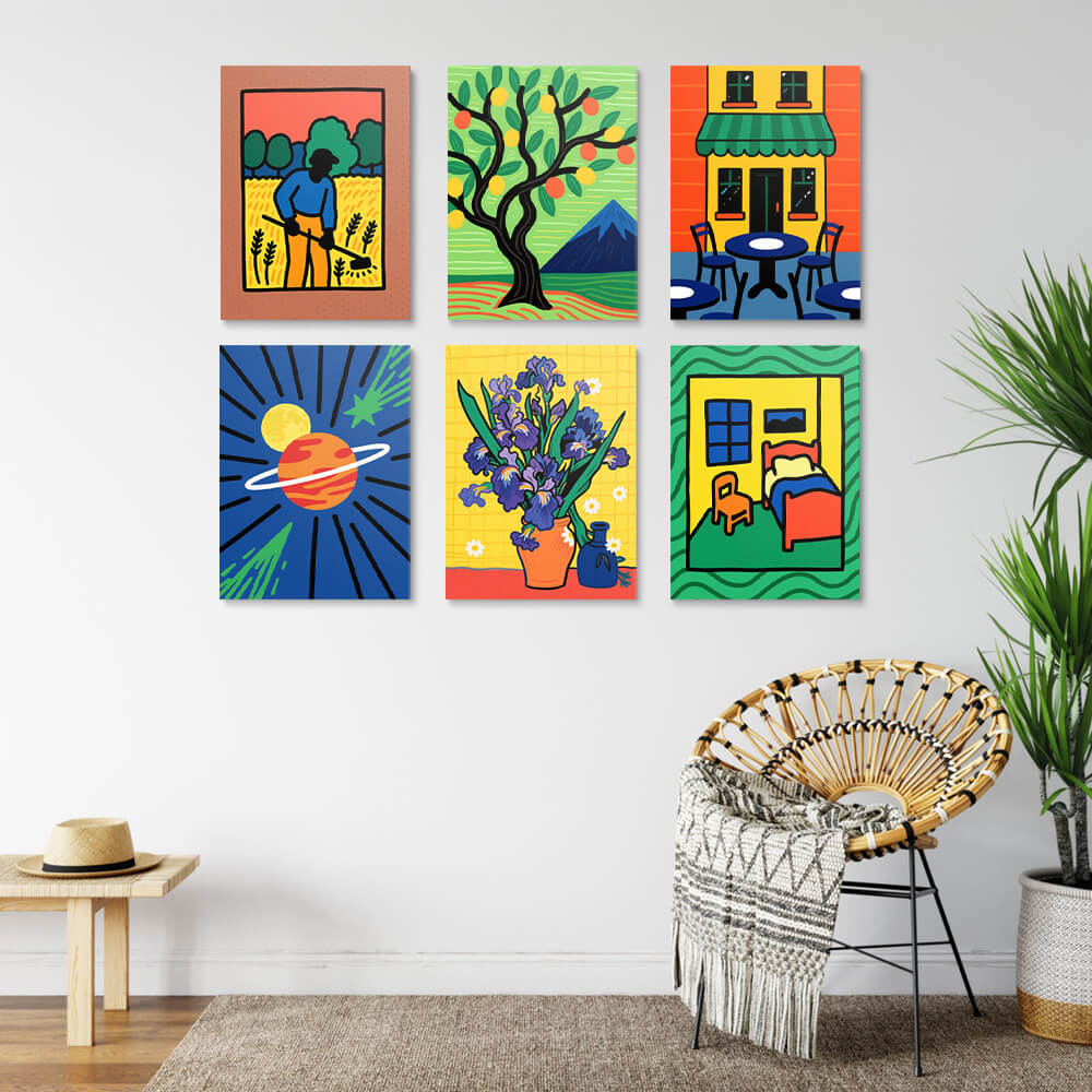 Las Obras Clásicas de Van Gogh 6 Partes Mini Pintar por Números
